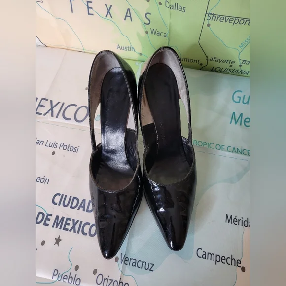 Vintage 1950s Heels Shoes Pumps Elegant Black & White Checkered Women's Size 7 - Picture 3 of 9